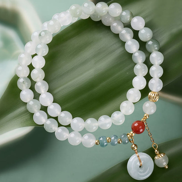 Buddha Stones Bracelet double tour Jade Peace Buckle Chance Abondance - Boucle de ceinture Jade Peace (Tour de poignet : 15-16 cm) - image 0