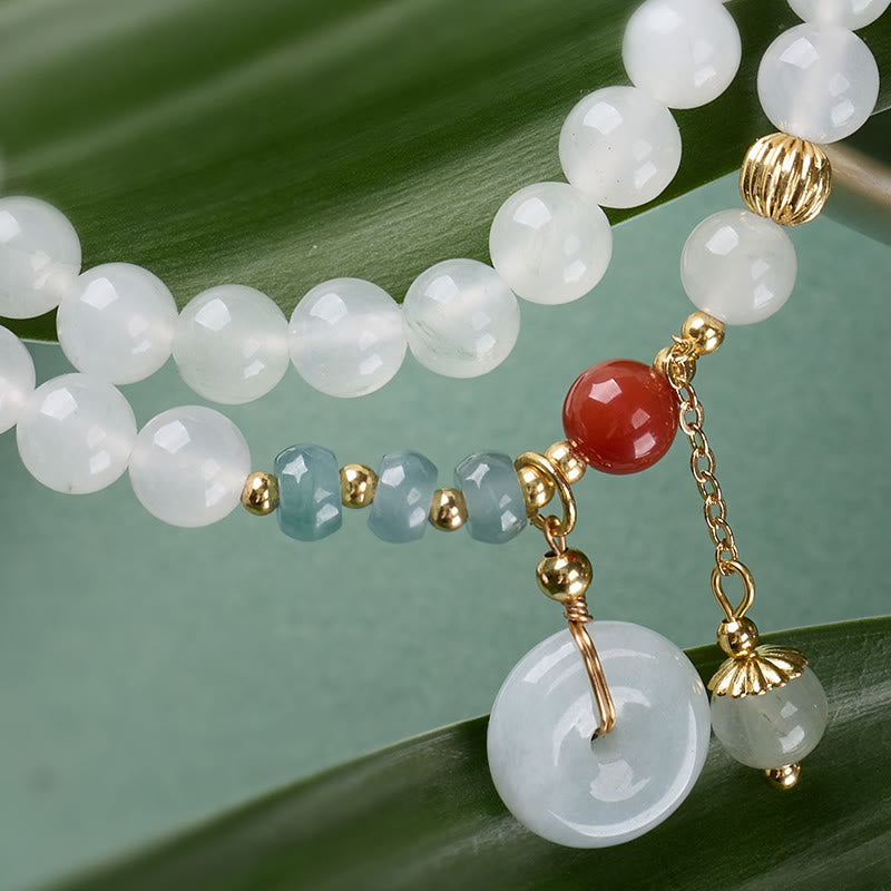 Buddha Stones Bracelet double tour Jade Peace Buckle Chance Abondance - image 4