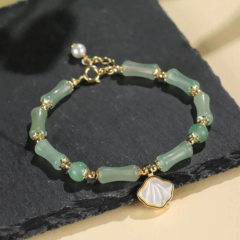 Buddha Stones Bracelet d'amour en péridot, agate verte, jade, cristal rose et obsidienne noire - Agate verte (Tour de poignet : 13-19 cm) - image 3