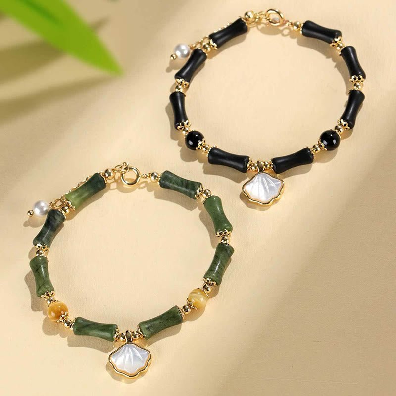 Buddha Stones Bracelet d'amour en péridot, agate verte, jade, cristal rose et obsidienne noire - image 16