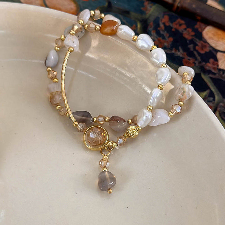 Buddha Stones Bracelet double tour en perles de pierre irrégulières - image 3