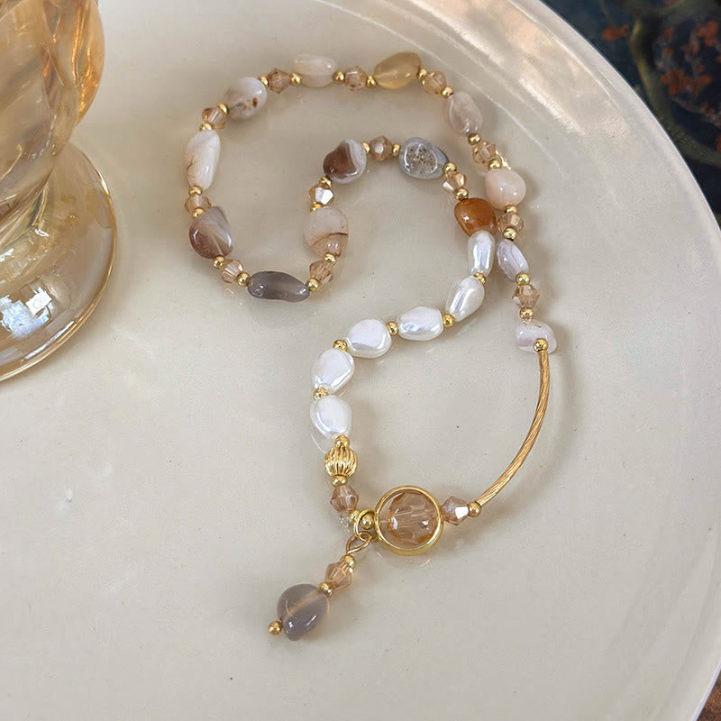 Buddha Stones Bracelet double tour en perles de pierre irrégulières - image 1