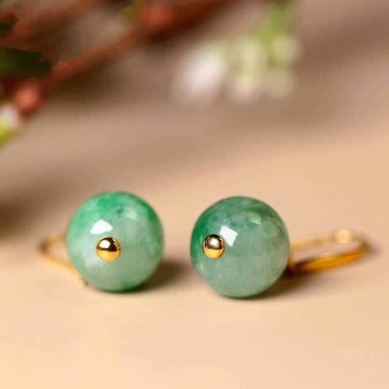 Buddha Stones Boucles d'oreilles Force et Courage en argent sterling 925 et calcédoine verte - image 9