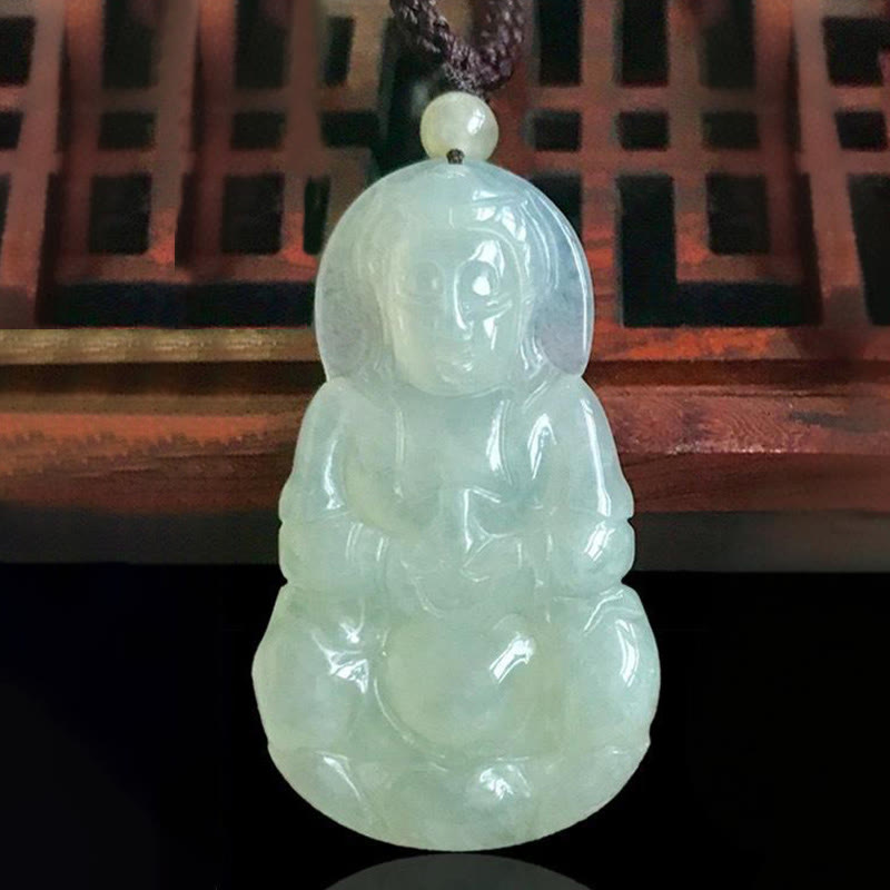 Buddha Stones Pendentif collier harmonie Jade Kwan Yin Avalokitesvara - image 1