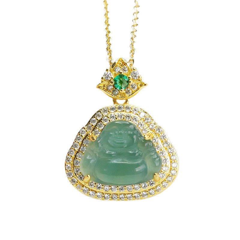 Buddha Stones Pendentif Bouddha rieur en jade, porte-bonheur et prospérité - image 9