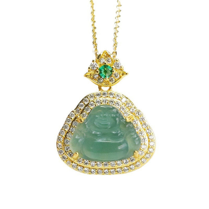 Buddha Stones Pendentif Bouddha rieur en jade, porte-bonheur et prospérité - image 9