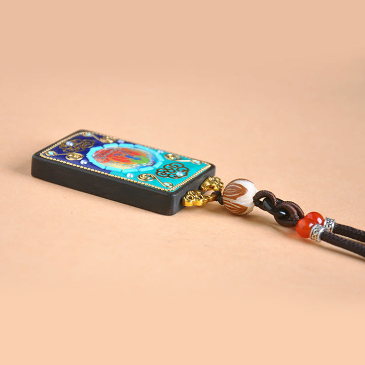 Buddha Stones Collier pendentif en bois d'ébène, symbole de paix - image 8