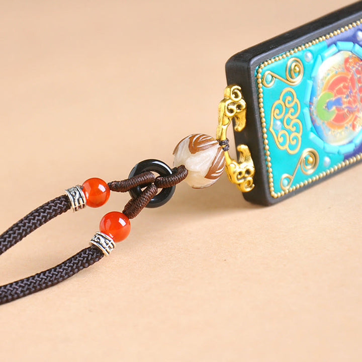 Buddha Stones Collier pendentif en bois d'ébène, symbole de paix - image 9