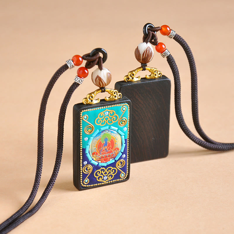 Buddha Stones Collier pendentif en bois d'ébène, symbole de paix - image 7