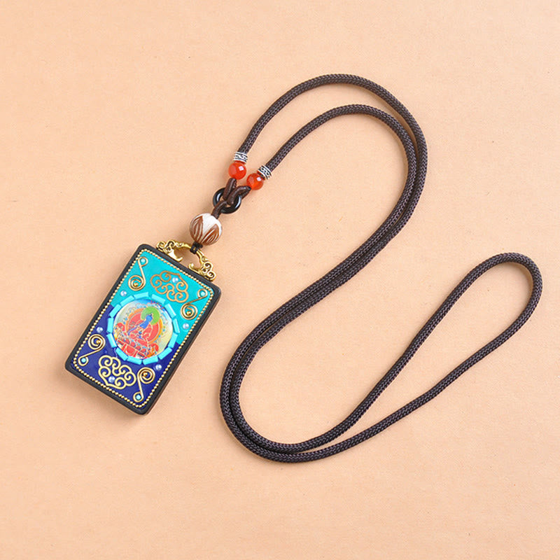 Buddha Stones Collier pendentif en bois d'ébène, symbole de paix - image 1