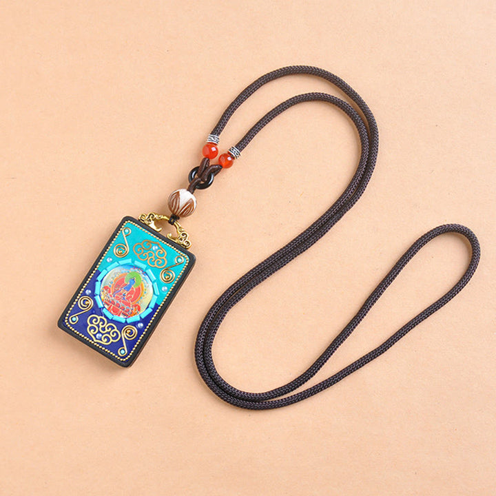 Buddha Stones Collier pendentif en bois d'ébène, symbole de paix - image 1