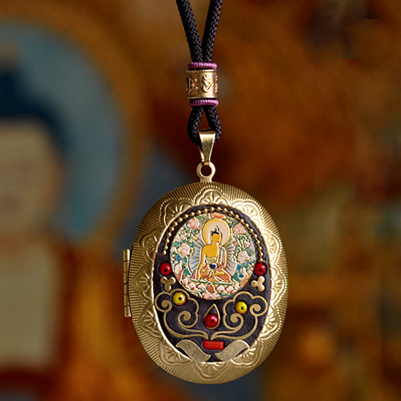 Buddha Stones Collier pendentif en cuivre Kwan Yin Avalokitesvara Zakiram richesse - image 2