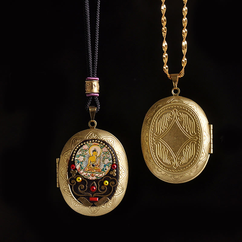 Buddha Stones Collier pendentif en cuivre Kwan Yin Avalokitesvara Zakiram richesse - image 12