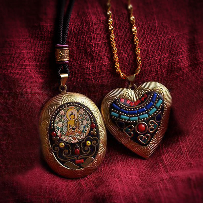 Buddha Stones Collier pendentif en cuivre Kwan Yin Avalokitesvara Zakiram richesse - image 31