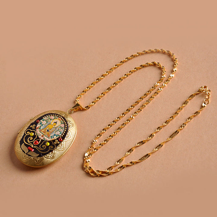Buddha Stones Collier pendentif en cuivre Kwan Yin Avalokitesvara Zakiram richesse - image 10