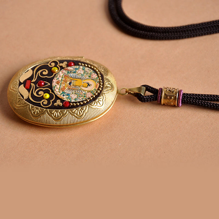 Buddha Stones Collier pendentif en cuivre Kwan Yin Avalokitesvara Zakiram richesse - image 8