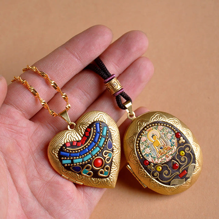 Buddha Stones Collier pendentif en cuivre Kwan Yin Avalokitesvara Zakiram richesse - image 30