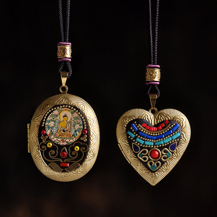 Buddha Stones Collier pendentif en cuivre Kwan Yin Avalokitesvara Zakiram richesse - image 29