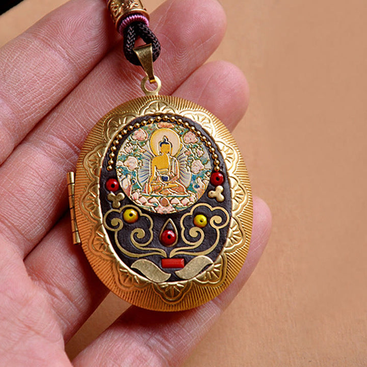 Buddha Stones Collier pendentif en cuivre Kwan Yin Avalokitesvara Zakiram richesse - image 3