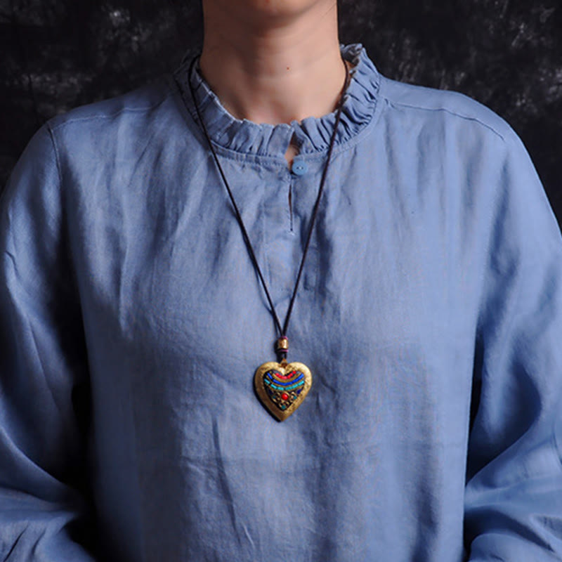 Buddha Stones Collier pendentif en cuivre Kwan Yin Avalokitesvara Zakiram richesse - image 15