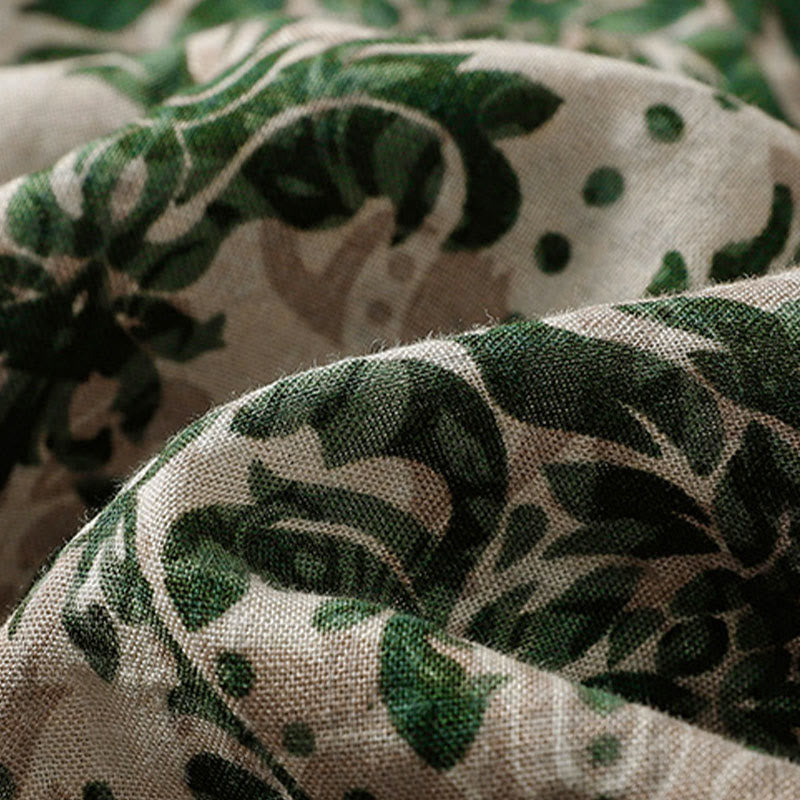 Buddha Stones Robe maxi d'été imprimée, design simple, col rond, sans manches - image 7