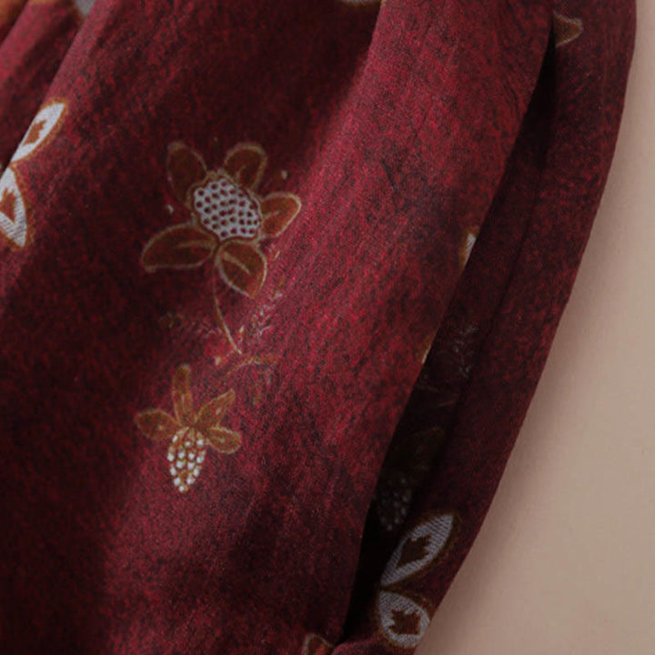 Buddha Stones Robe midi d'été à imprimé floral, boutons et lacets, manches courtes et poches - image 7