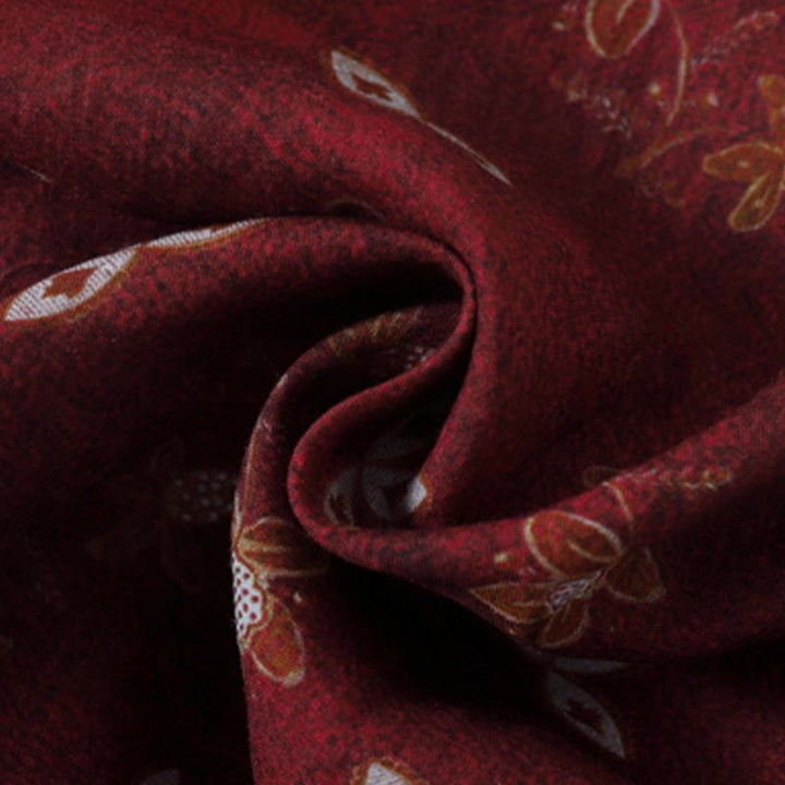 Buddha Stones Robe midi d'été à imprimé floral, boutons et lacets, manches courtes et poches - image 8