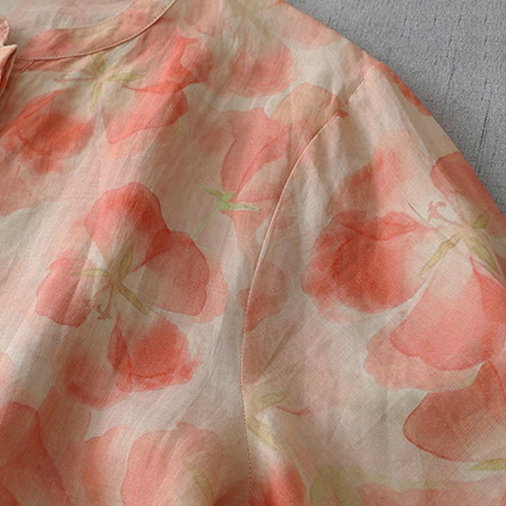 Buddha Stones Chemise à manches longues et col rond à motif floral printanier pour femme, en polyester - image 9