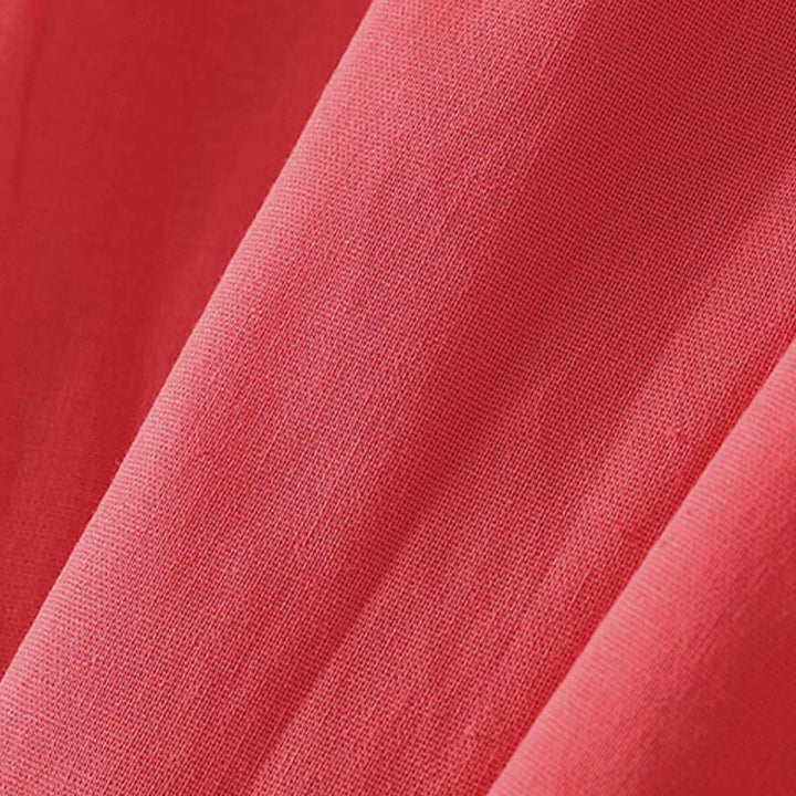 Buddha Stones Chemise d'été en coton uni à manches courtes et col montant, avec poches, et boutons. - image 12