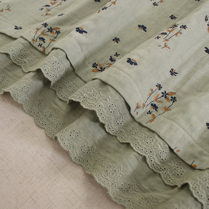 Buddha Stones Robe midi printanière à petits boutons, col rond, manches longues et poches, ornée d'un imprimé floral discret - image 14