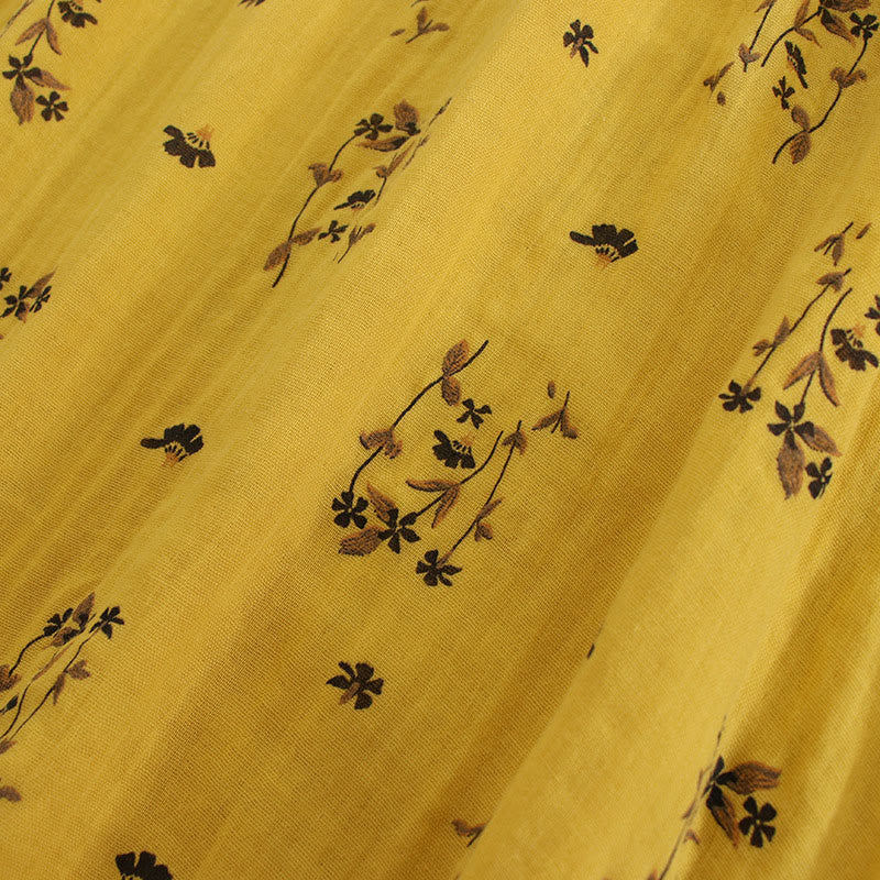 Buddha Stones Robe midi printanière à petits boutons, col rond, manches longues et poches, ornée d'un imprimé floral discret - image 22