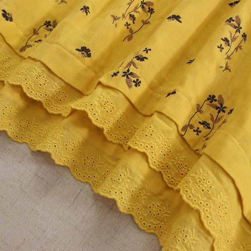 Buddha Stones Robe midi printanière à petits boutons, col rond, manches longues et poches, ornée d'un imprimé floral discret - image 21