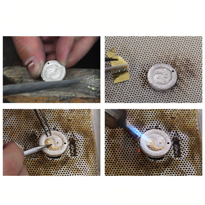 Buddha Stones Collier pendentif en argent sterling 999 et or 999, équilibre Yin Yang, chaîne en acier titane - image 11