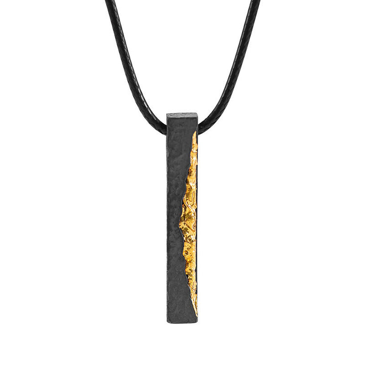 Buddha Stones Collier pendentif Om Mani Padme Hum en argent sterling 999 et or 999, symbole de sagesse - Om Mani Padme Hum et cordon ciré noir de 55 cm - image 12