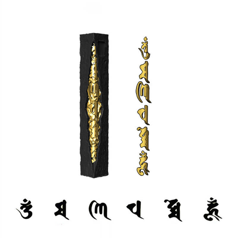 Buddha Stones Collier pendentif Om Mani Padme Hum en argent sterling 999 et or 999, symbole de sagesse - image 13