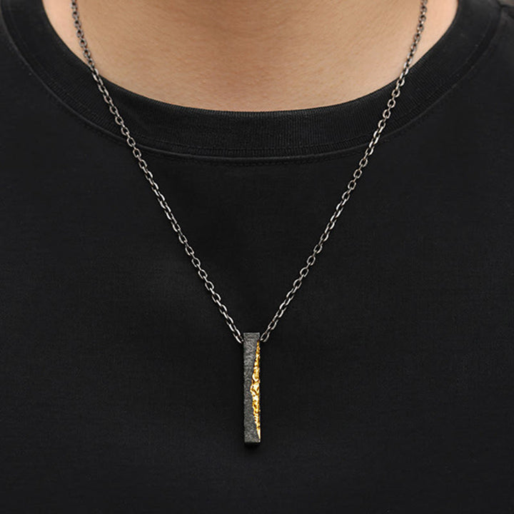 Buddha Stones Collier pendentif Om Mani Padme Hum en argent sterling 999 et or 999, symbole de sagesse - image 4