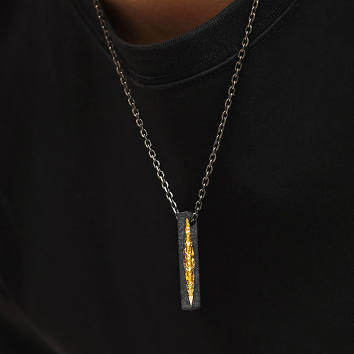 Buddha Stones Collier pendentif Om Mani Padme Hum en argent sterling 999 et or 999, symbole de sagesse - image 10