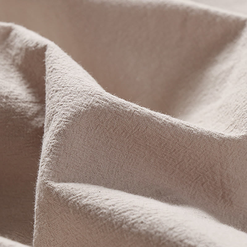 Buddha Stones Chemise d'été 2 en 1 à rayures, col montant, manches courtes et boutons brandebourg pour homme en coton - image 11