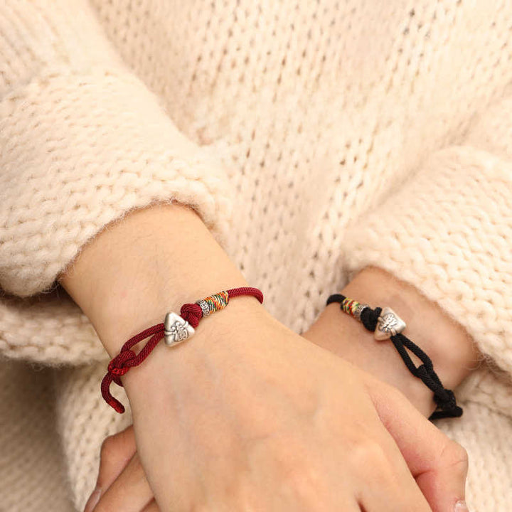 Buddha Stones Bracelet porte-bonheur Zongzi en argent sterling 999, représentant le personnage Fu - image 18