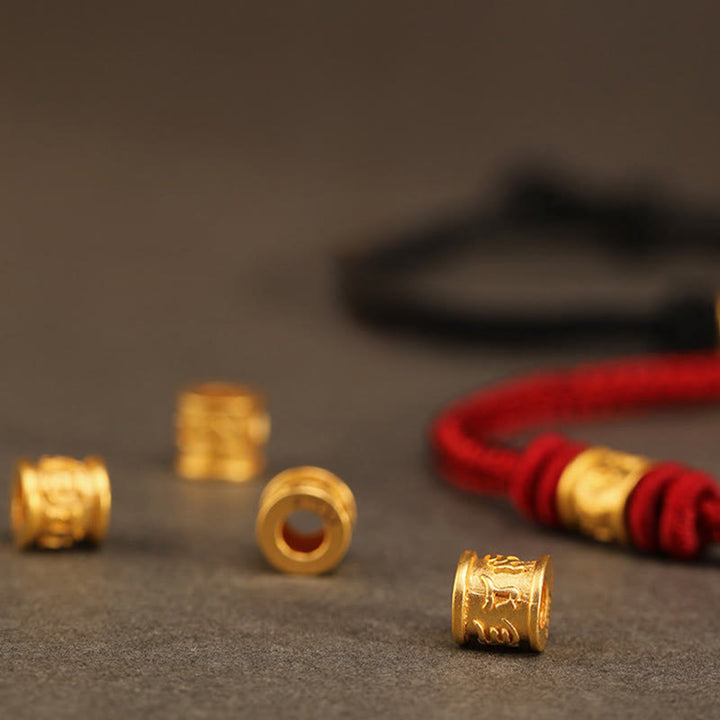 Buddha Stones Bracelet de protection et de chance Om Mani Padme Hum en or 999 fait main au Tibet - image 5