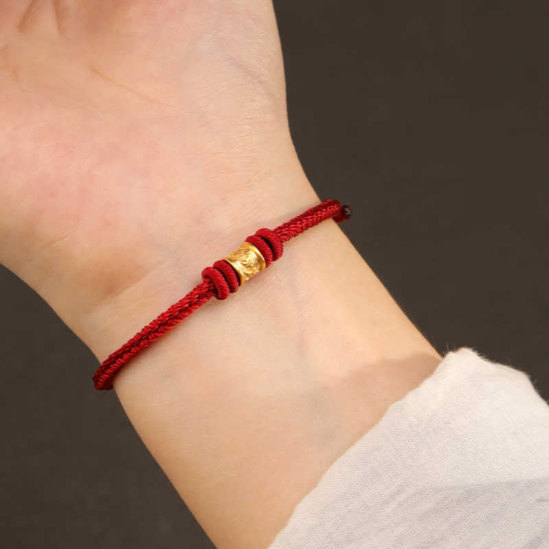 Buddha Stones Bracelet de protection et de chance Om Mani Padme Hum en or 999 fait main au Tibet - image 3