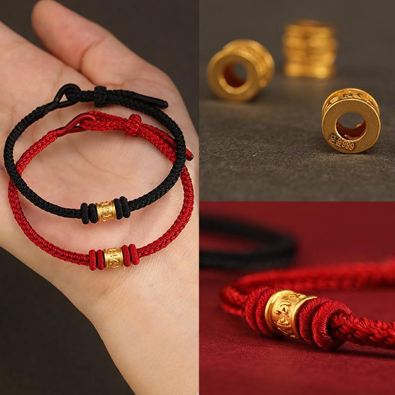 Buddha Stones Bracelet de protection et de chance Om Mani Padme Hum en or 999 fait main au Tibet - image 14