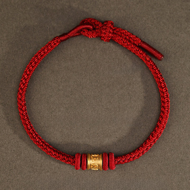 Buddha Stones Bracelet de protection et de chance Om Mani Padme Hum en or 999 fait main au Tibet - image 1