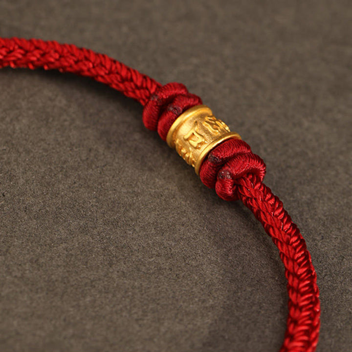 Buddha Stones Bracelet de protection et de chance Om Mani Padme Hum en or 999 fait main au Tibet - image 2