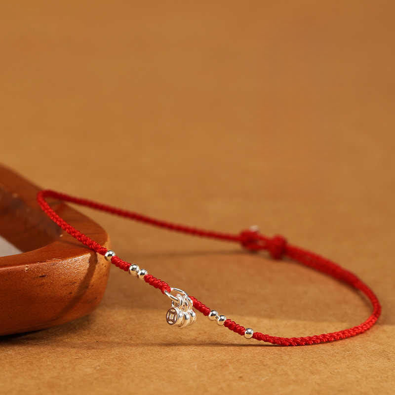 Buddha Stones Bracelet de cheville ultra-fin en argent sterling 925 et cuivre, fabriqué à la main, alliant protection et résistance. - image 1