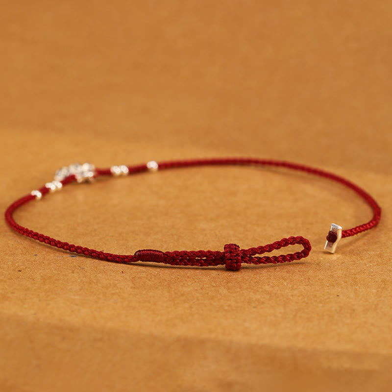 Buddha Stones Bracelet de cheville ultra-fin en argent sterling 925 et cuivre, fabriqué à la main, alliant protection et résistance. - image 6