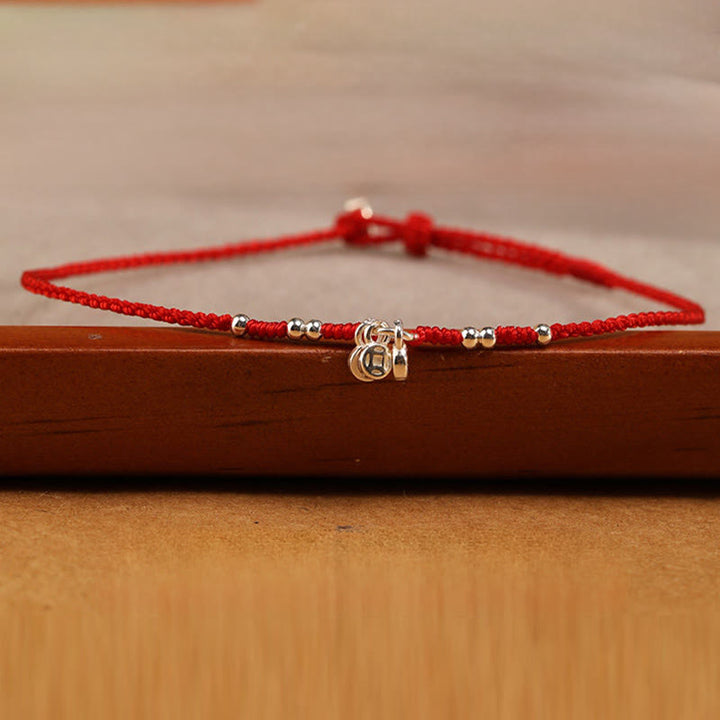Buddha Stones Bracelet de cheville ultra-fin en argent sterling 925 et cuivre, fabriqué à la main, alliant protection et résistance. - image 2