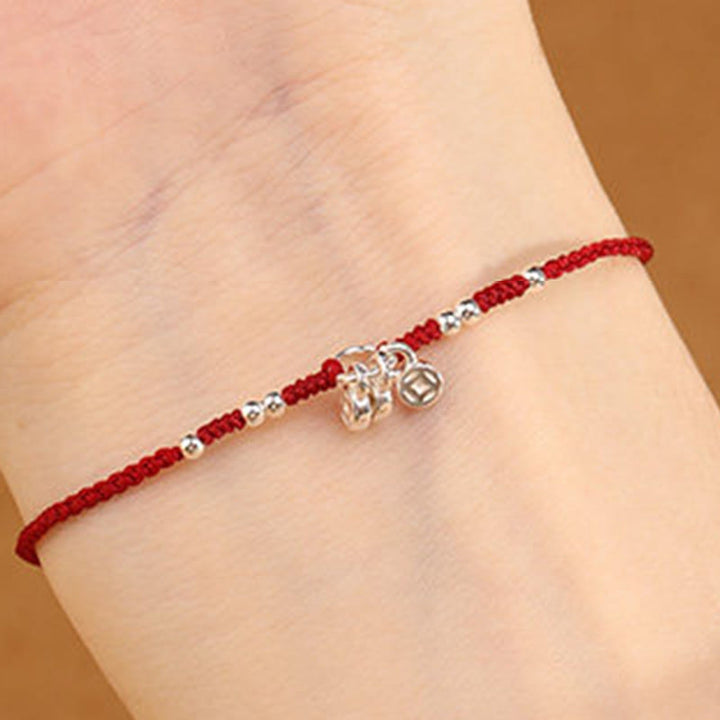 Buddha Stones Bracelet de cheville ultra-fin en argent sterling 925 et cuivre, fabriqué à la main, alliant protection et résistance. - image 8