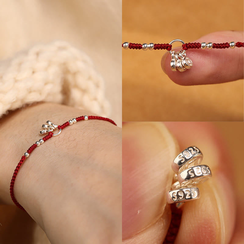 Buddha Stones Bracelet de cheville ultra-fin en argent sterling 925 et cuivre, fabriqué à la main, alliant protection et résistance. - image 11
