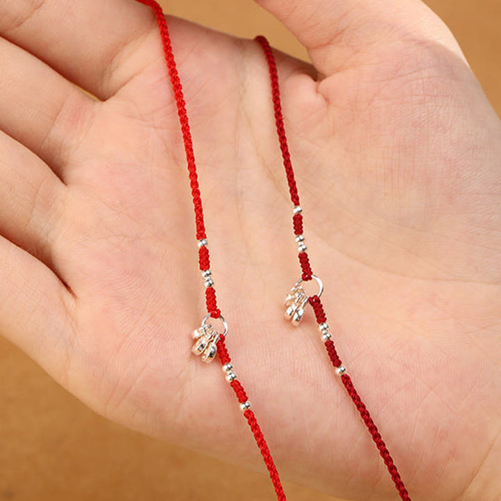 Buddha Stones Bracelet de cheville ultra-fin en argent sterling 925 et cuivre, fabriqué à la main, alliant protection et résistance. - image 12